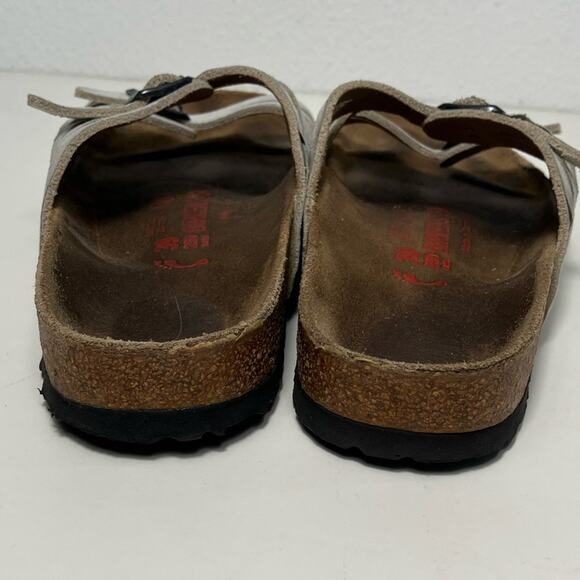 Birkenstocks QVC Granada Cork Leather Sandals comfort sz 8‎ eu 39 white/gray - Picture 5 of 8